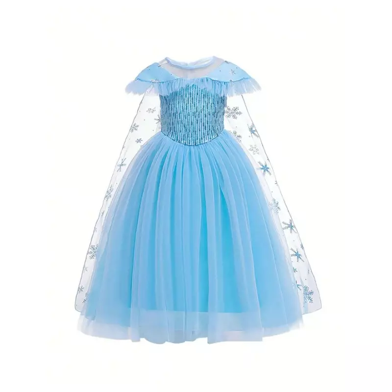 Costum Disney - Rochie Elsa Frozen cu Fulgi de Nea
