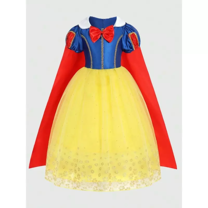 Costum Disney -  Rochie Alba ca Zapada cu Maneca Scurta