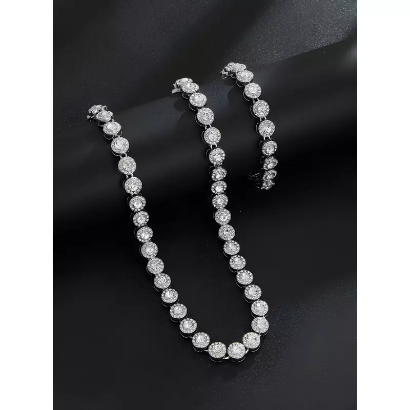 Set Colier si Bratara, Stil Cubanez, Argintii - 876811