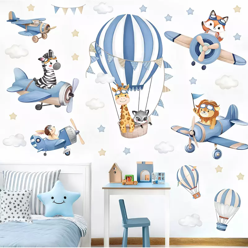 Sticker Perete Autocolant Animale si  Fluturi, 83x69cm - 274484