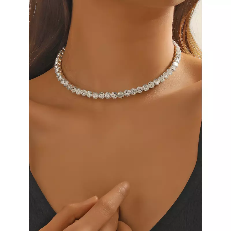 Colier tip Choker, Argintiu - 747481
