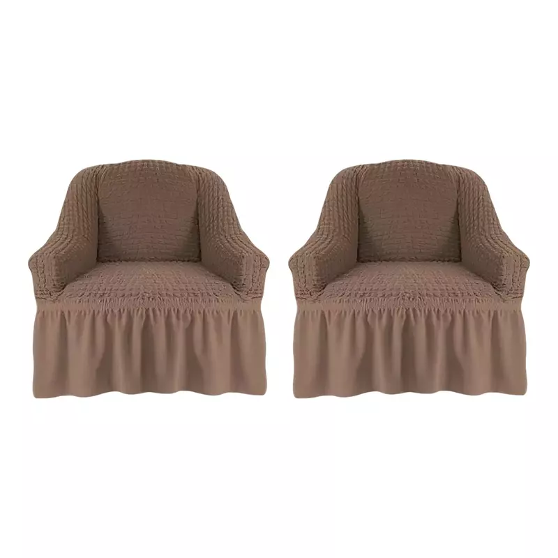 Set 2 Huse Fotoliu Elastice cu Volane, Bone - HSE11