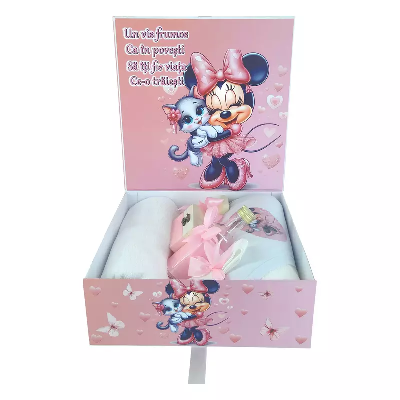 Trusou Botez cu 8 Piese, Minnie Mouse, Culoare Roz - TB274