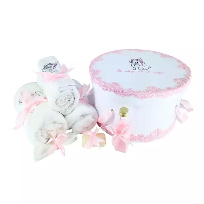 Trusou Botez cu 8 piese, Roz , Pisica Marie - TB272