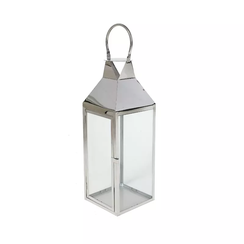 Felinar pentru gradina inox cu sticla 18 x 19 x 52.5 cm