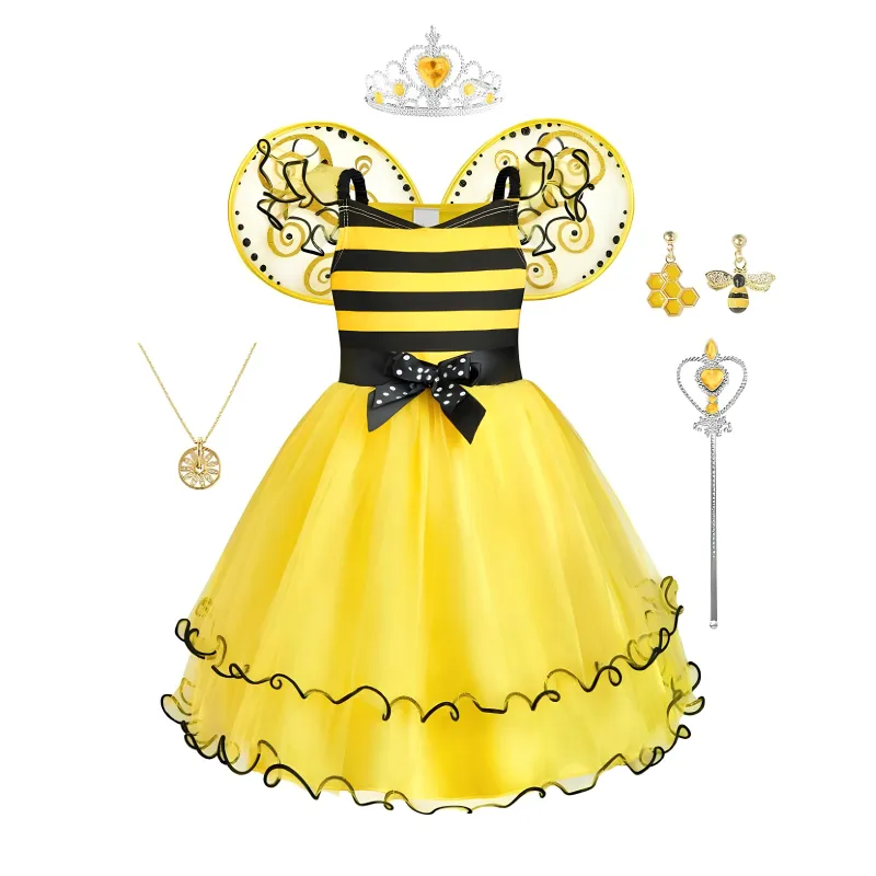 Costum Disney -  Rochie Albinuta cu Set Cercei, Colier, Diadema si Bagheta
