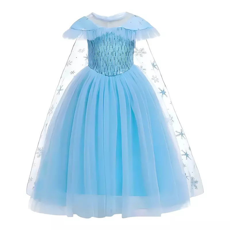 Costum Disney - Rochie Elsa Frozen cu Fulgi de Nea