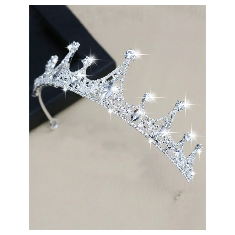 Diadema (Coronita) Mireasa cu Strasuri, Argintie - Circumferinta 39 cm - 084232