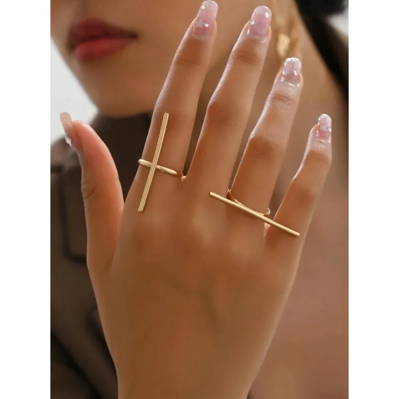 Set 2 inele ajustabile Aurii - Cairo Charm