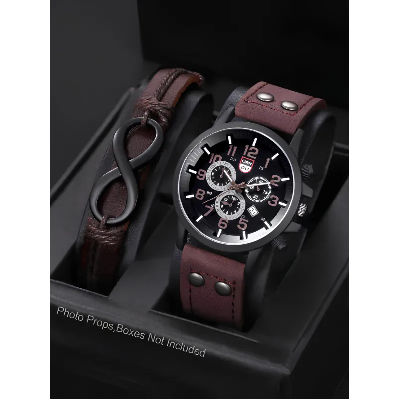Set pentru Barbati Ceas si Bratara, Maro - 341866