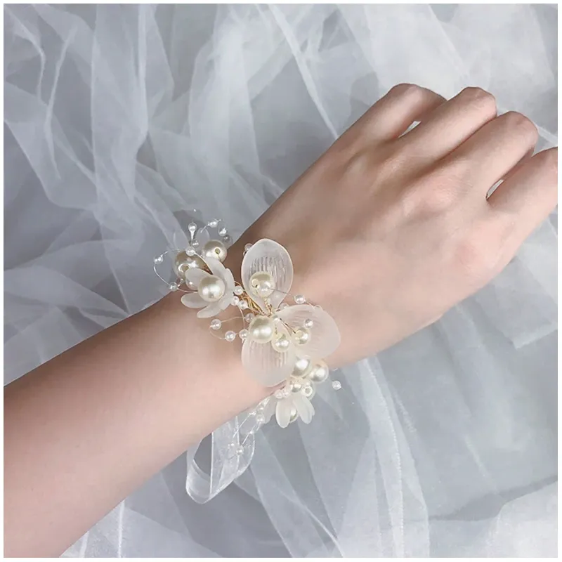 Accesoriu Elegant cu Flori si Perle Artificiale - 195437