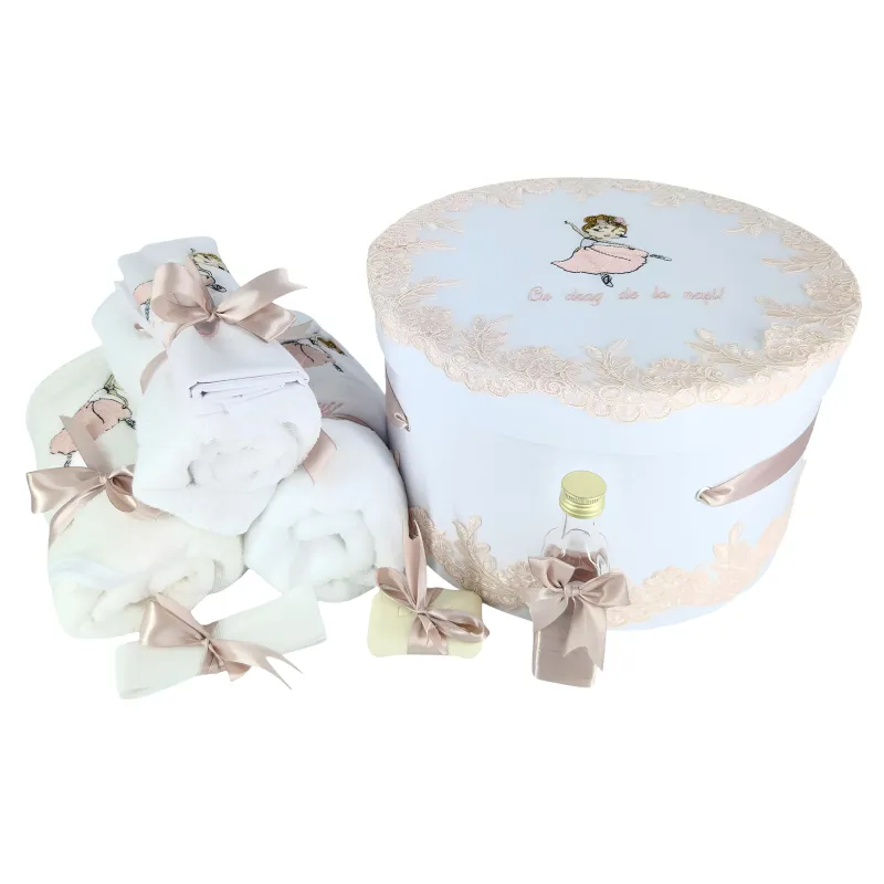 Trusou Botez cu 8 piese, Roz Somon,  Balerina - TB268