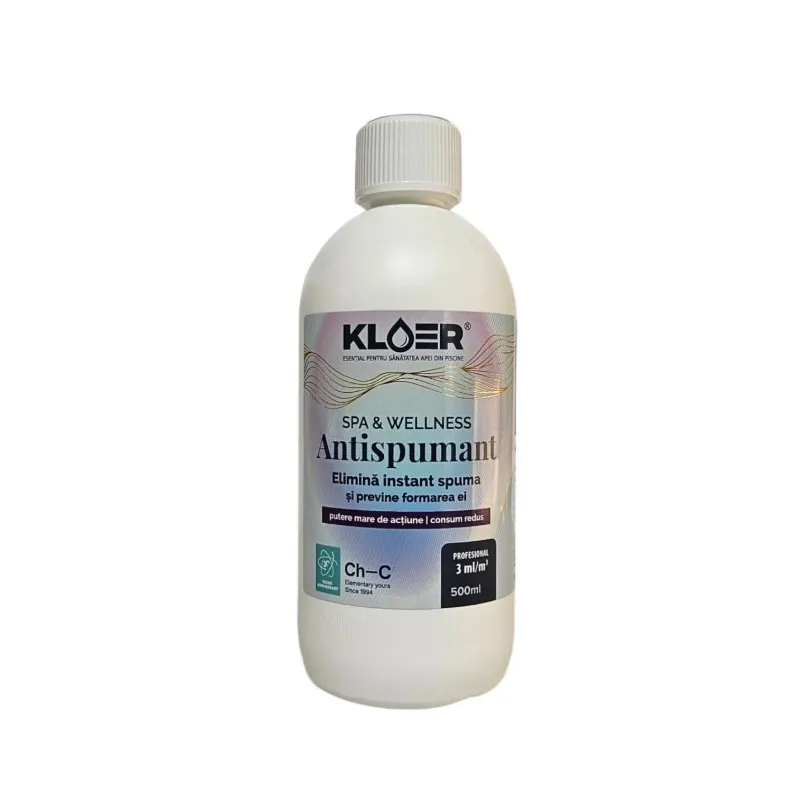 Antispumant Wellness Spa, Kloer, pentru apa piscina, 500 ml