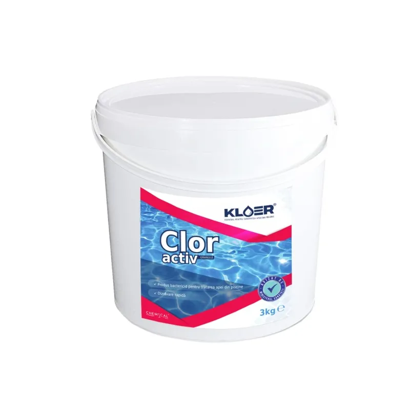 Clor activ granule Kloer, pentru apa piscina, 3 kg