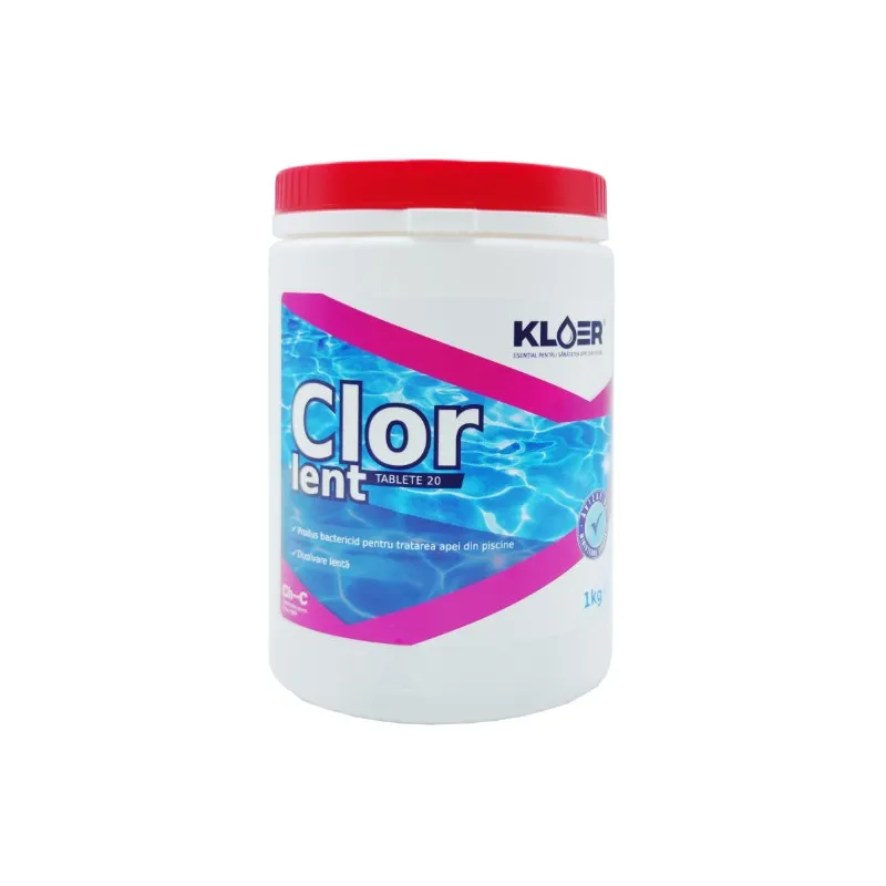 Clor lent tablete 20 Kloer, pentru apa piscina, 1 kg