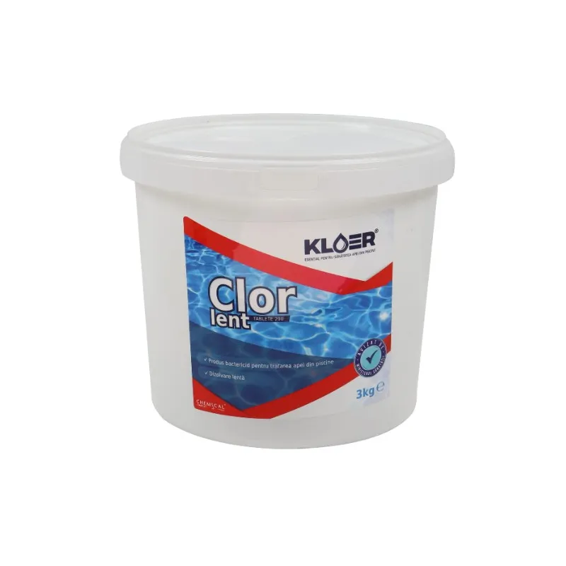 Clor lent tablete 200 Kloer, pentru apa piscina, 3 kg