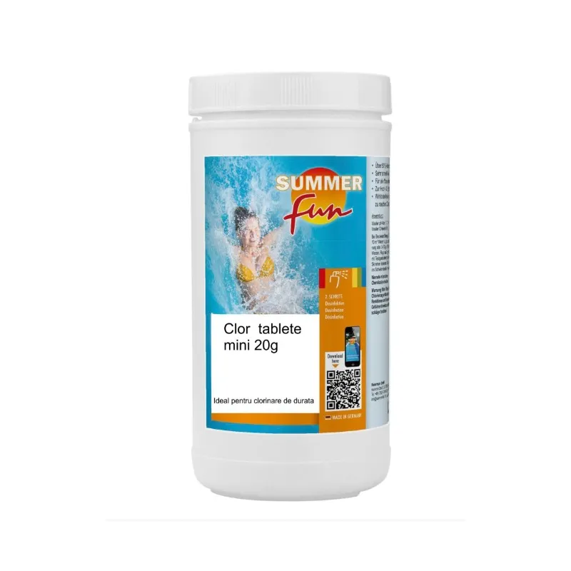 Clor Mini tablete de 20 grame, Summer Fun, pentru apa piscina, 1 kg