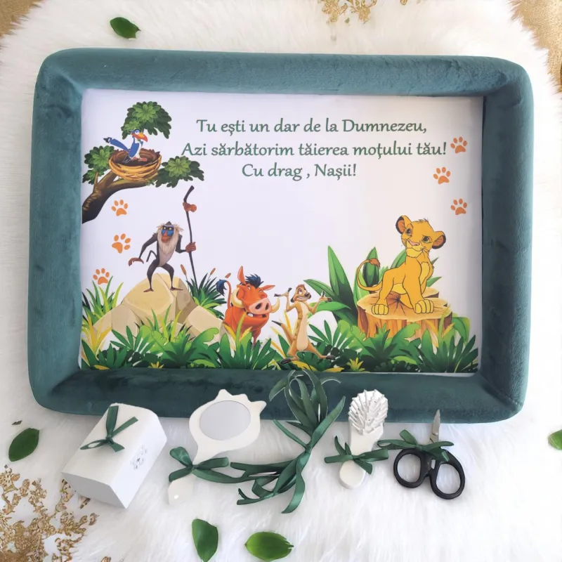 Tavita Mot, Buretata din Catifea cu 6 Piese - Lion King Simba Verde - TPT95