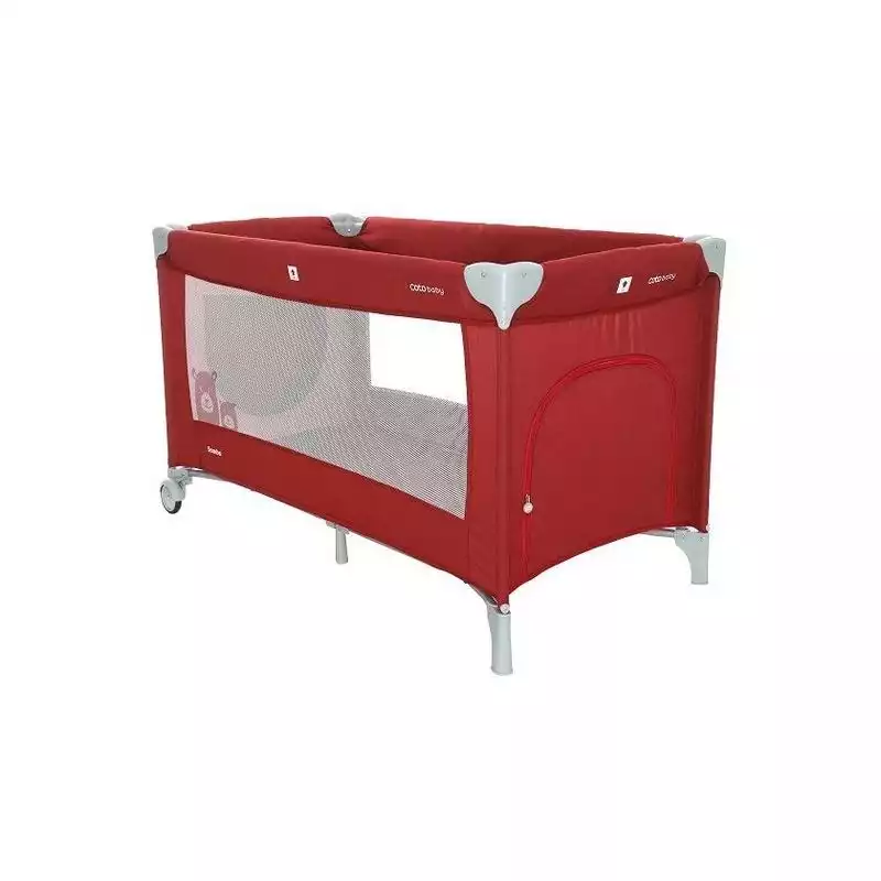 Patut pliabil cu un nivel Coto Baby Samba Red