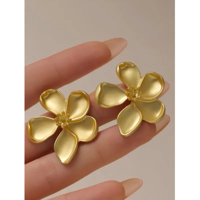 Cercei Tip Floare Aurii -  630921