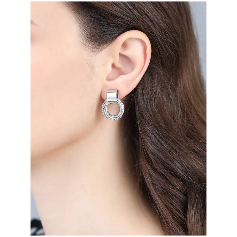 Cercei cu Clips, Silver Hoops - 033830