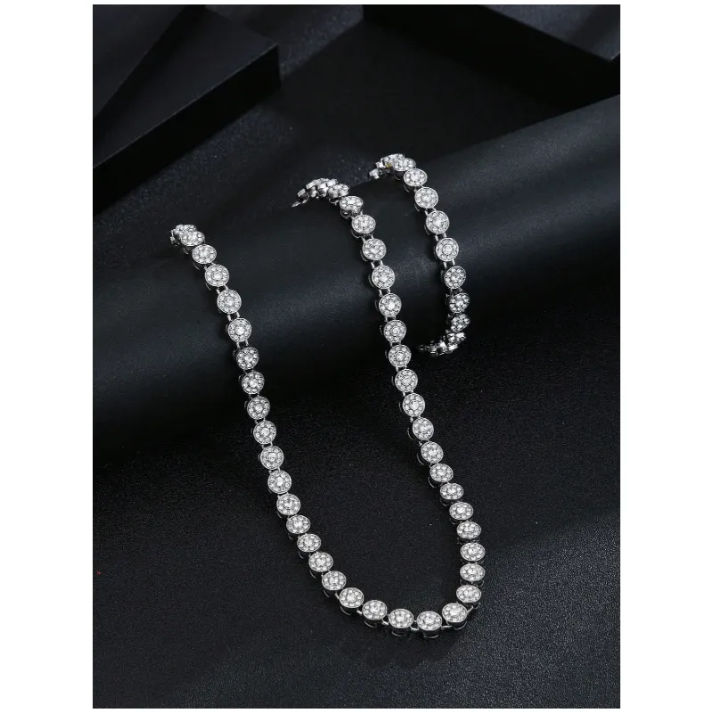 Set Cuban Silver, Colier si Bratara, 50 cm si 21 cm, Stil Cubanez, Argintii - 301151