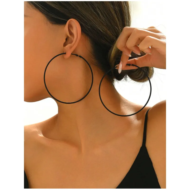 Cercei Minimalisti, din Fier, Infinity, 8.4 cm - 621484