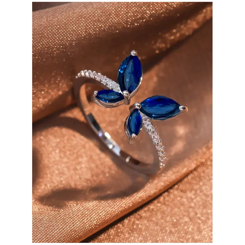 Inel ajustabil cu Fluture si Zirconiu Cubic - Papira - 384594