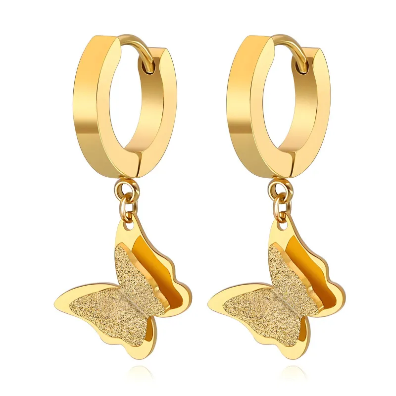 Cercei Butterfly Glow, Otel Placat cu Aur 18K - 87959-0