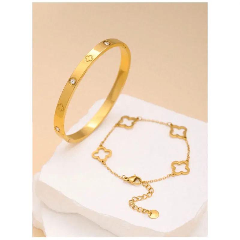 Set Elegant de Bratari, Otel Inoxidabil cu Zirconiu, Brillenza - 226298