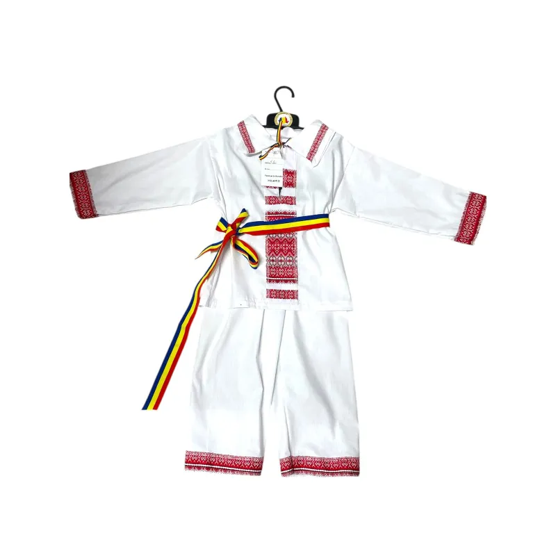 Costum Traditionat baieti cu brau tricolor - TDPITI08