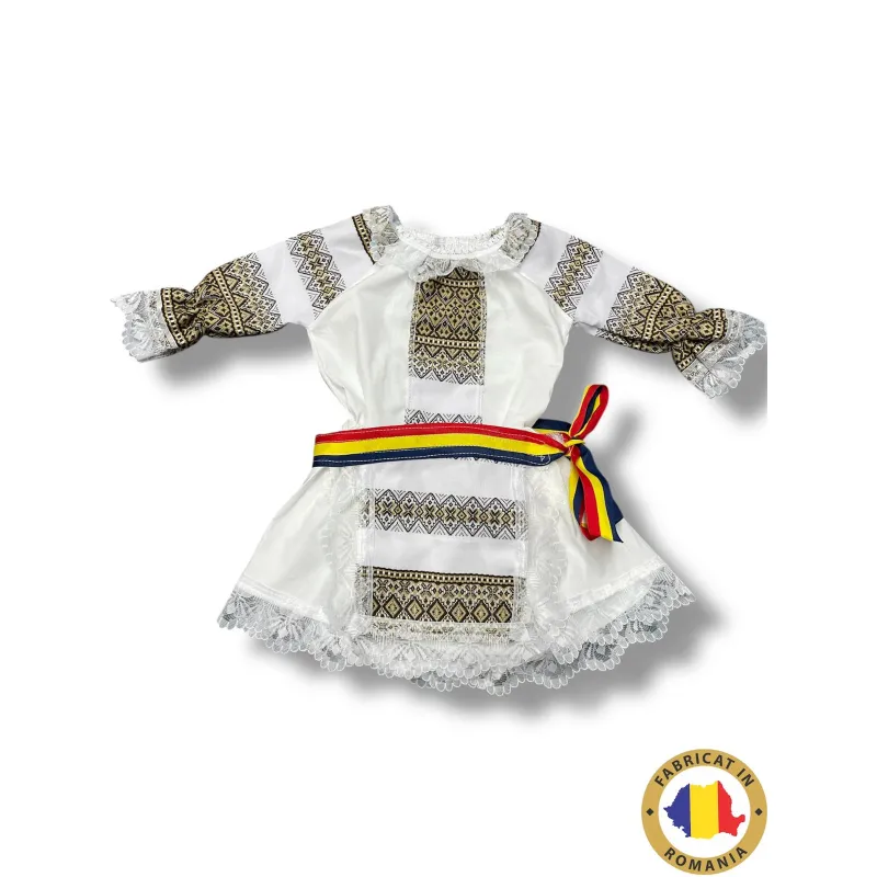 Rochita Traditionala fetite cu brau Tricolor - TDPITI169