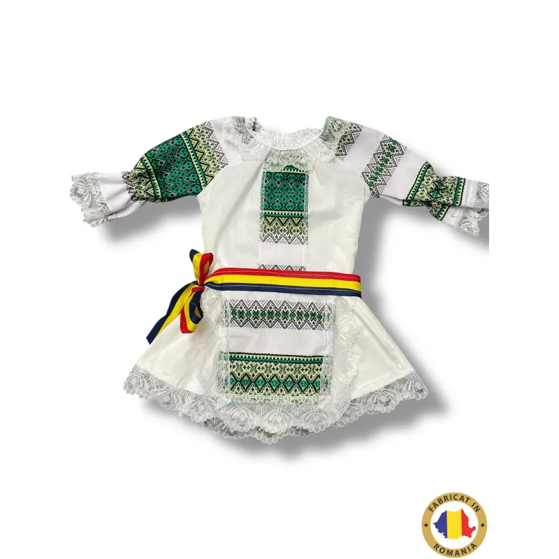 Rochita Traditionala fetite cu brau Tricolor - TDPITI17