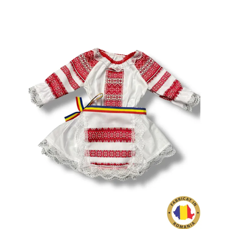 Rochita Traditionala fetite cu brau Tricolor - TDPITI18