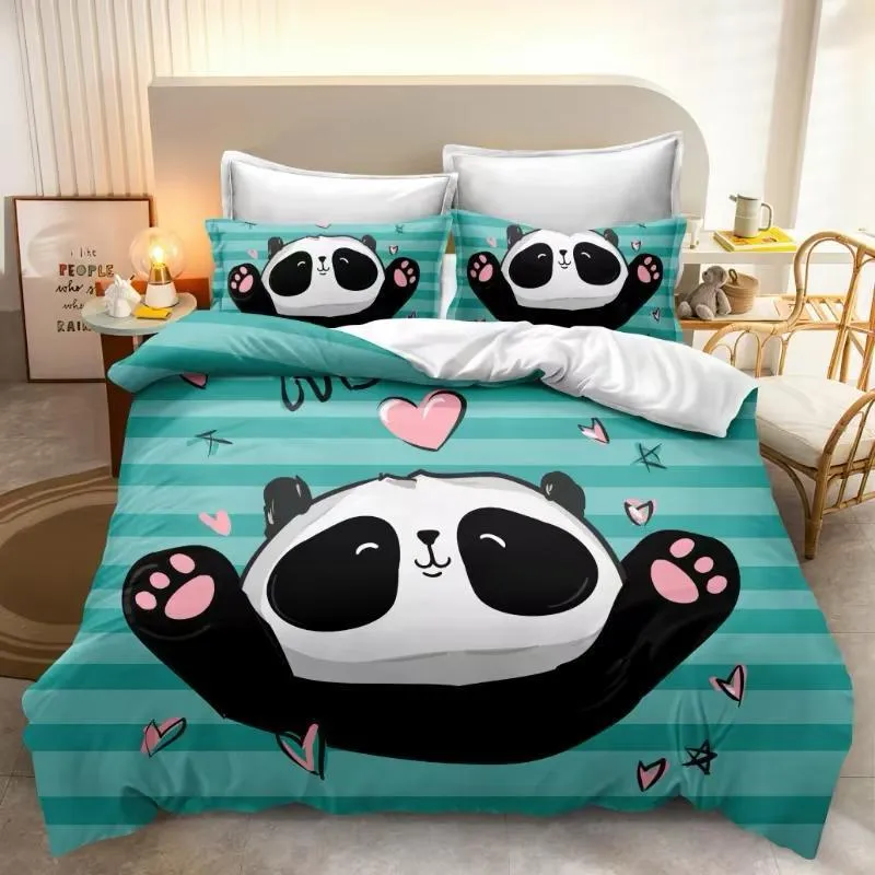 Lenjerie de pat din Bumbac finet cu imprimeu 3D INN1014