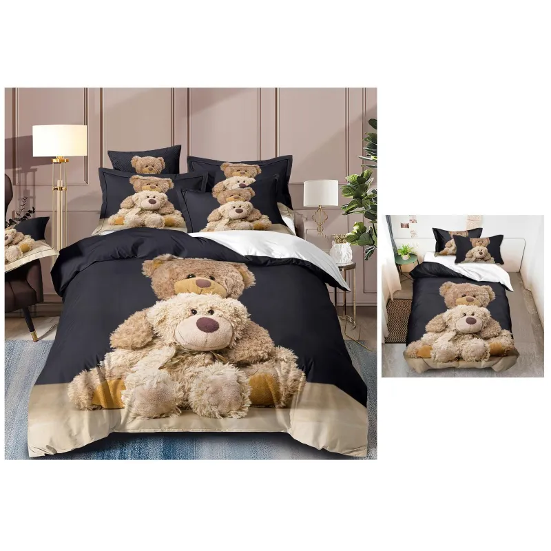 Lenjerie de pat din Bumbac finet cu imprimeu 3D INN1021
