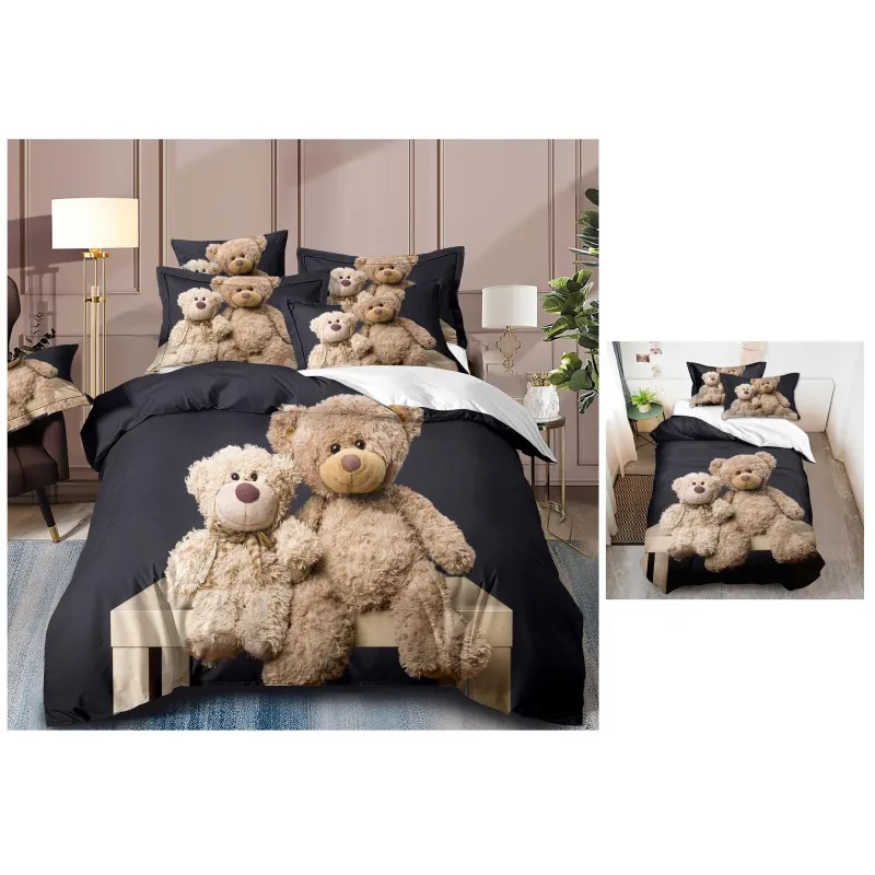 Lenjerie de pat din Bumbac finet cu imprimeu 3D INN1019