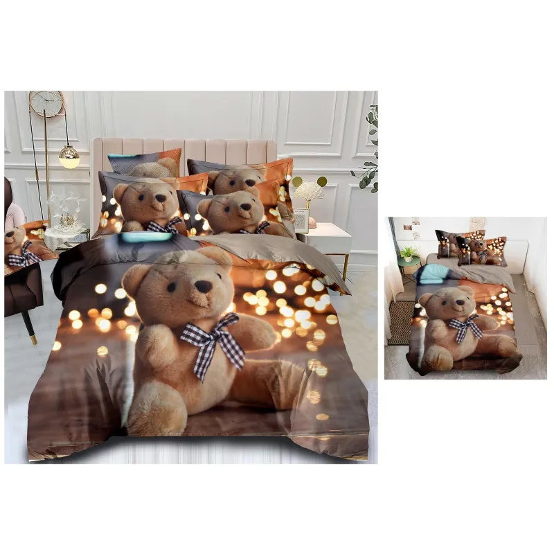Lenjerie de pat din Bumbac finet cu imprimeu 3D INN1023