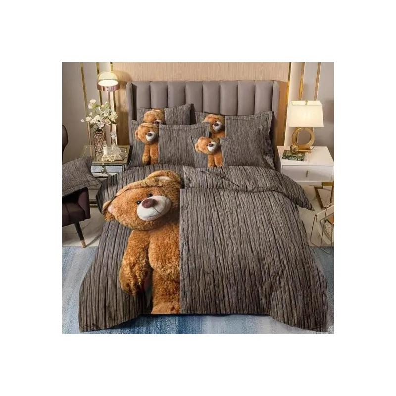 Lenjerie de pat din Bumbac finet cu imprimeu 3D INN1030