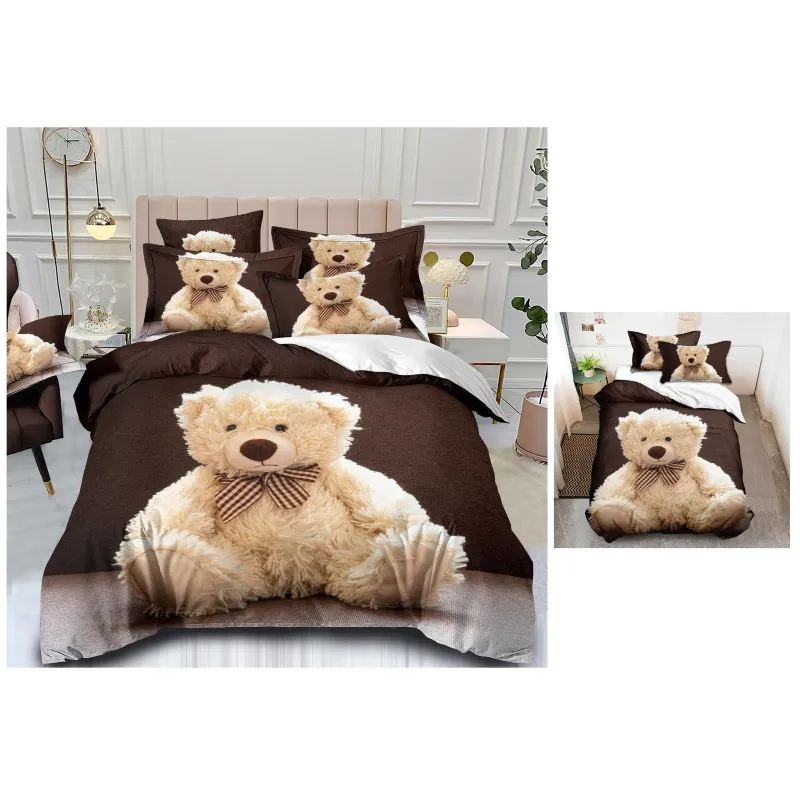 Lenjerie de pat din Bumbac finet cu imprimeu 3D INN1022