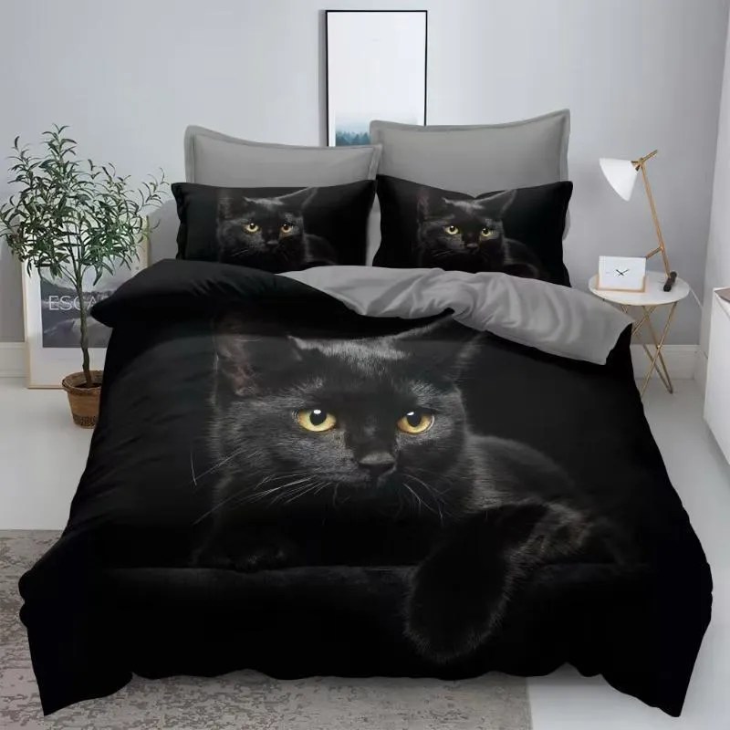 Lenjerie de pat din Bumbac finet cu imprimeu 3D INN1037