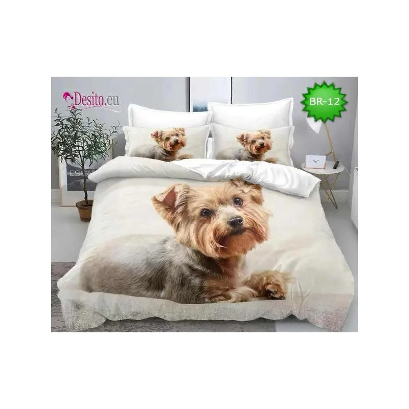 Lenjerie de pat din Bumbac finet cu imprimeu 3D INN1034