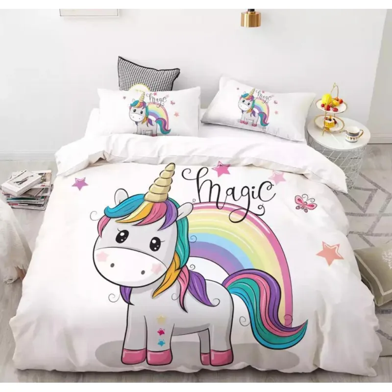 Lenjerie de pat din Bumbac finet cu imprimeu 3D INN1043