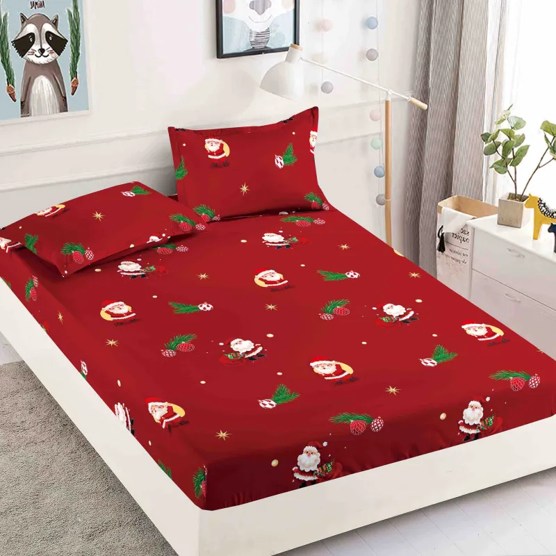 Husa de pat Craciun+ 2 fete de Perna din Finet - JOJ599