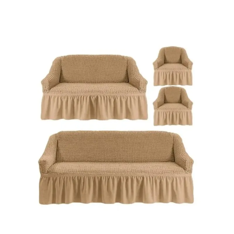 Set Huse Canapea 3211 Catifea Gri deschis - JO896