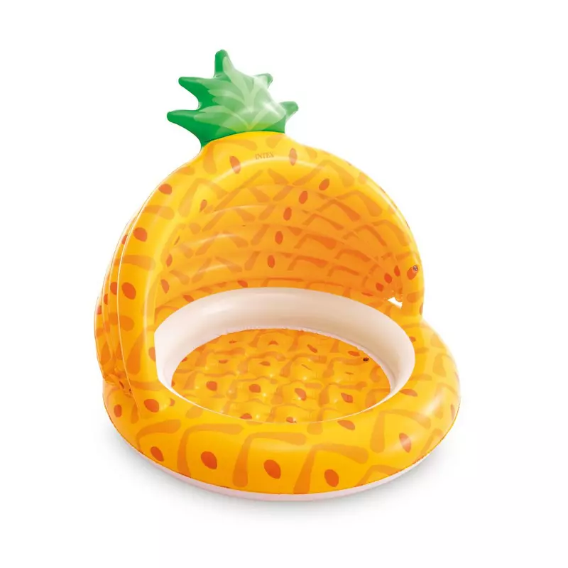 Piscina gonflabila, pentru copii, Intex Pineapple cu protectie solara, 102 x 94 cm
