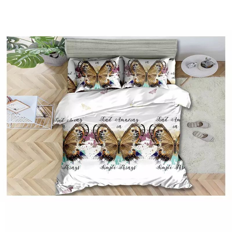 Lenjerie Pat 3D din bumbac satinat - pat dublu - 3DM01