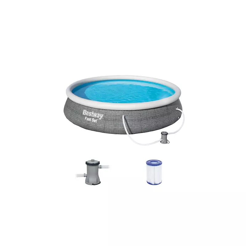 Piscină gonflabila ratan 396x84 cm Bestway Pompă inclusă
