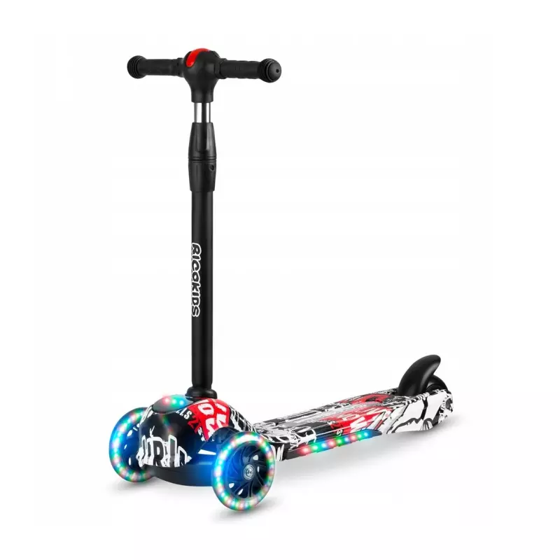 Trotineta cu roti cu LED Ricokids Piko 765010 - Negru -  Alb - Rosu