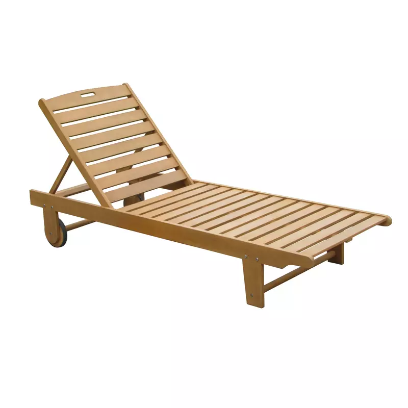 Sezlong plaja, spatar pliabil, structura lemn, maro